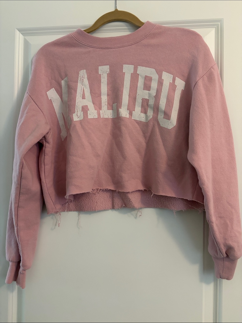 Malibu Cropped Crewneck Sweatshirt - Pink